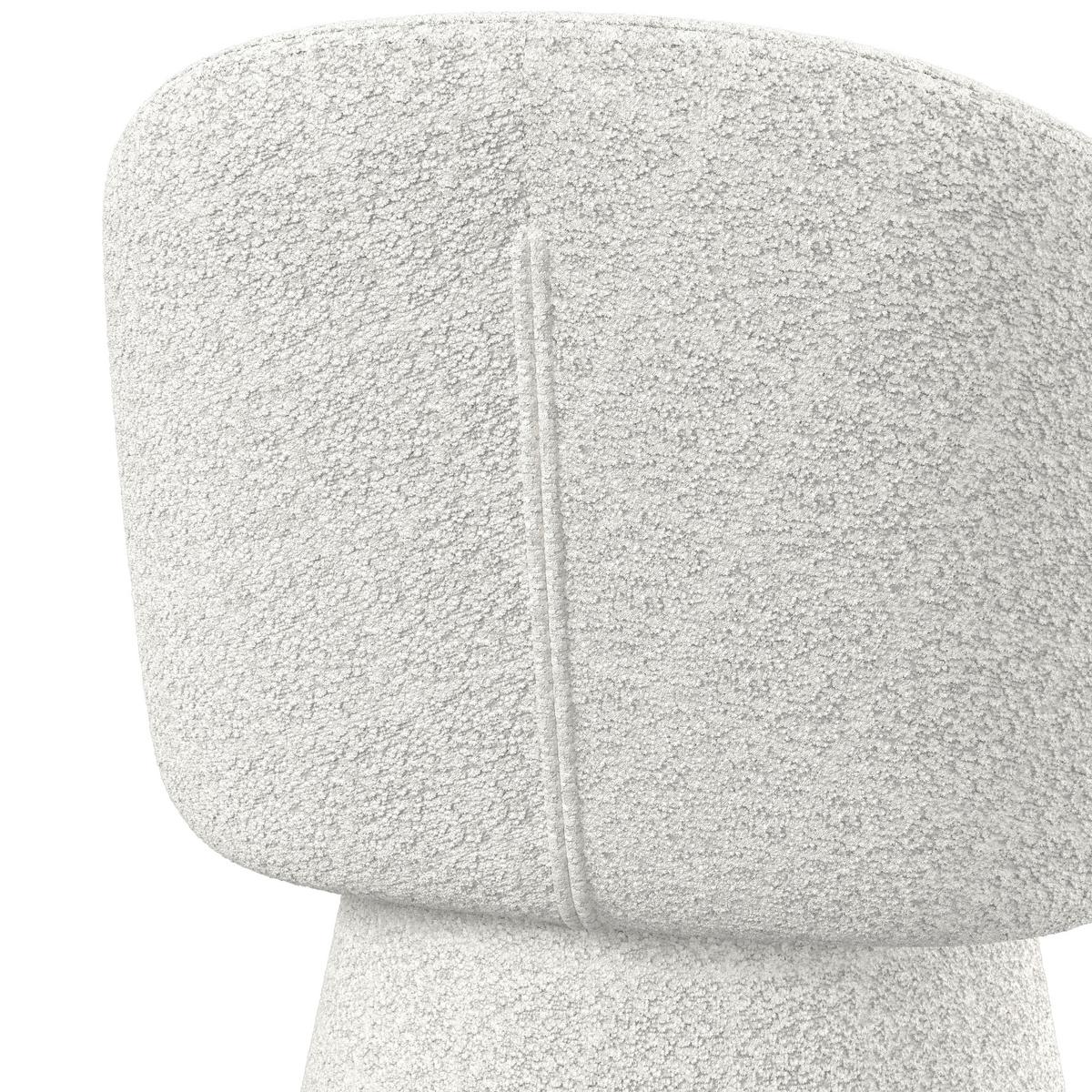 Armlehnstuhl Maia Weiß Chenille Drehbar Gepolstert - Weiß, MODERN, Textil/Metall (60/84,5/59cm) - Bessagi Home