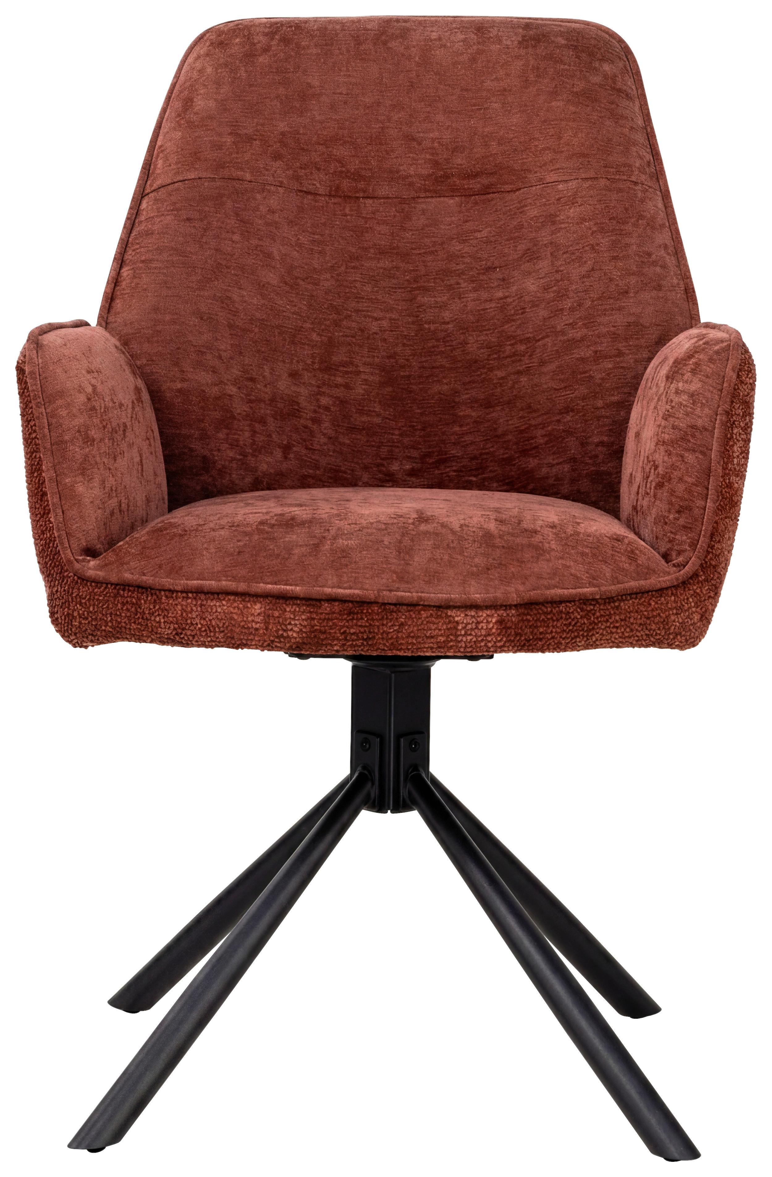 STOL MED ARMSTÖD QUEENS - vinröd/svart, Design, metall/textil (60/89/64cm) - Mömax