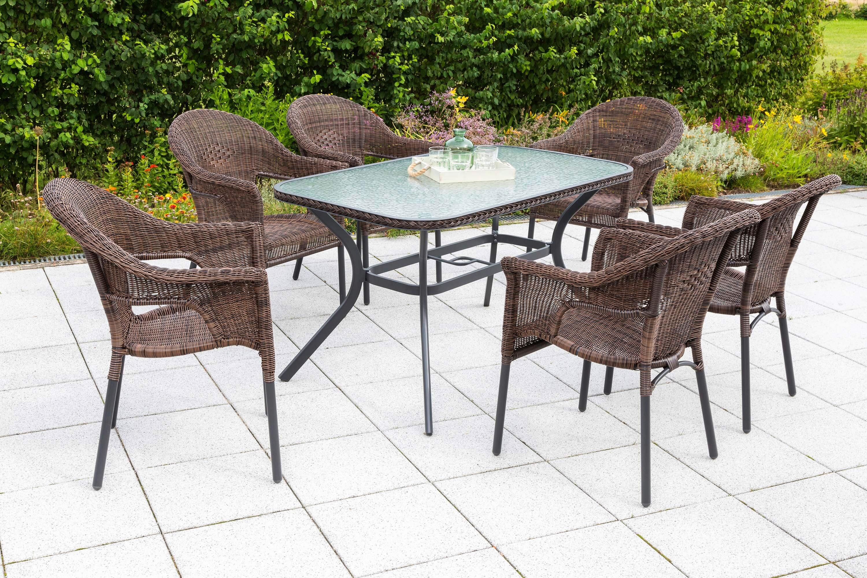 Vrtna Garnitura Ravenna, Temno Rjava, 7-Delna - temno rjava/barve grafita, Konvencionalno, kovina/umetna masa - Gardenson