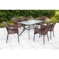 Vrtna Garnitura Ravenna, Temno Rjava, 7-Delna - temno rjava/barve grafita, Konvencionalno, kovina/umetna masa - Gardenson