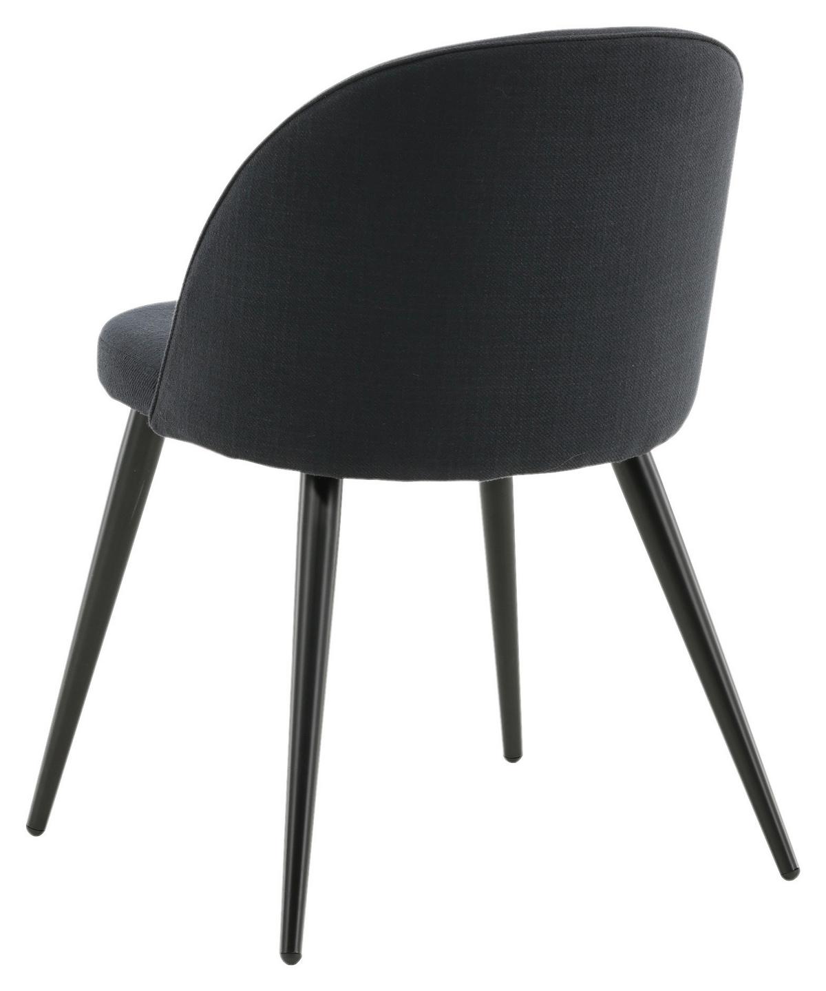 STUHL-SET VELVET - Schwarz, Design, Textil/Metall (57/76,5/50cm) - Livetastic