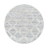 Webteppich Pisa Grau Ø ca. 160cm - Grau, KONVENTIONELL, Textil (160cm)