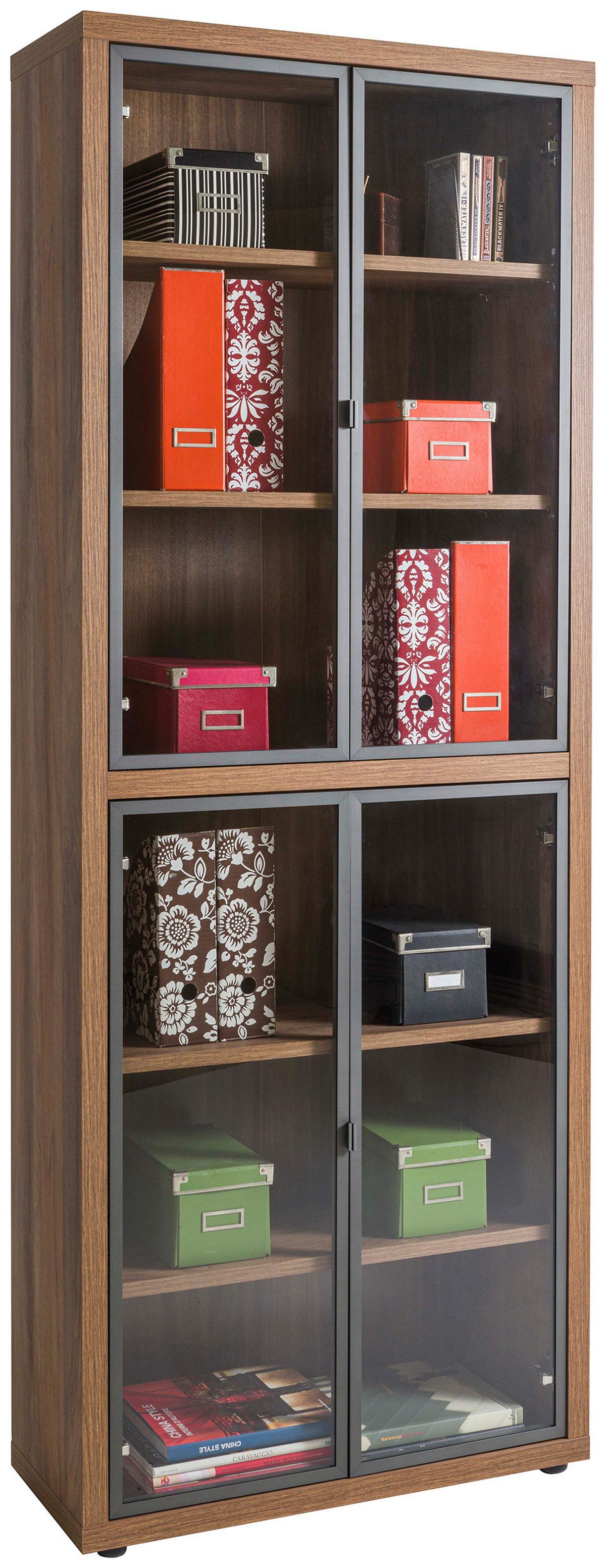 Set 2 Vrata Rilega - siva, Moderno, staklo/metal (73,7/101,2/2cm) - Modern Living