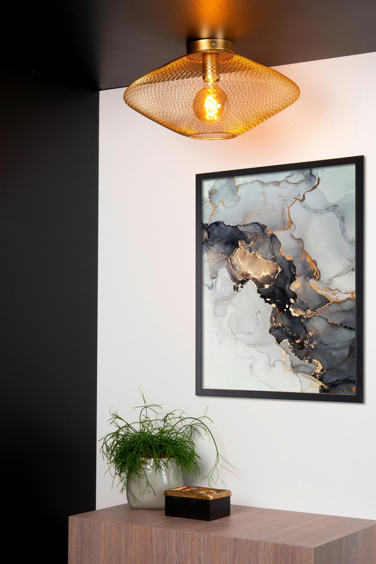LAMPA SUFITOWA 21123/45/02 MESH - kolor mosiężny, Konventionell, metal (45/24cm) - Lucide