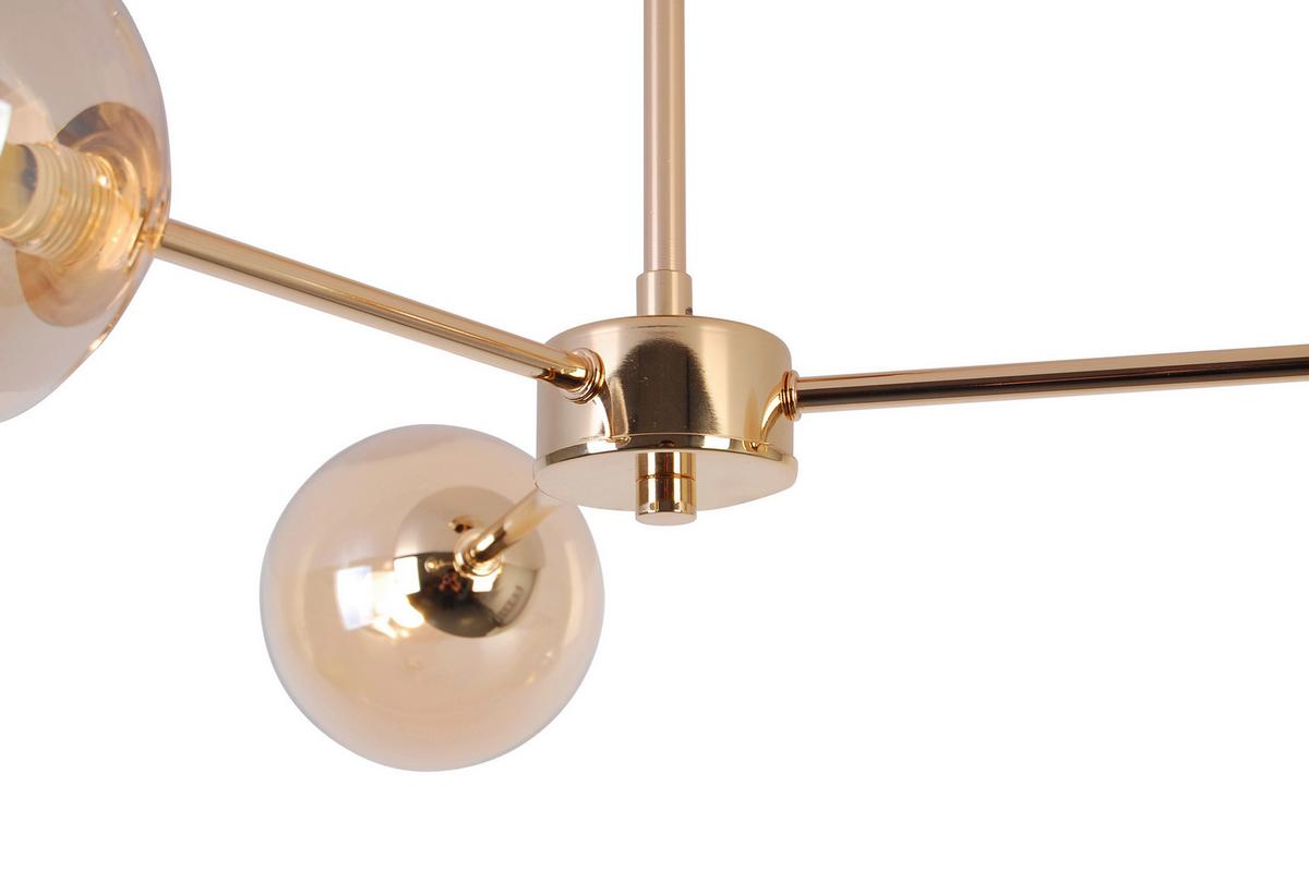 LAMPA SUFITOWA AMBER - kolor bursztynowy, Trend, metal/szkło (62/62/25cm) - Novel