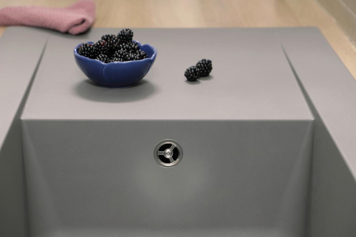 Spüle Respekta Denver 100X501BG Grau - Grau, Trend, Glas/Kunststoff (100/19,8/50cm) - Respekta