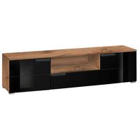 Tv-elem Fekete-tölgy Szín Moon - fekete/tölgyfa, Modern, faalapú anyag (165/42/40cm)
