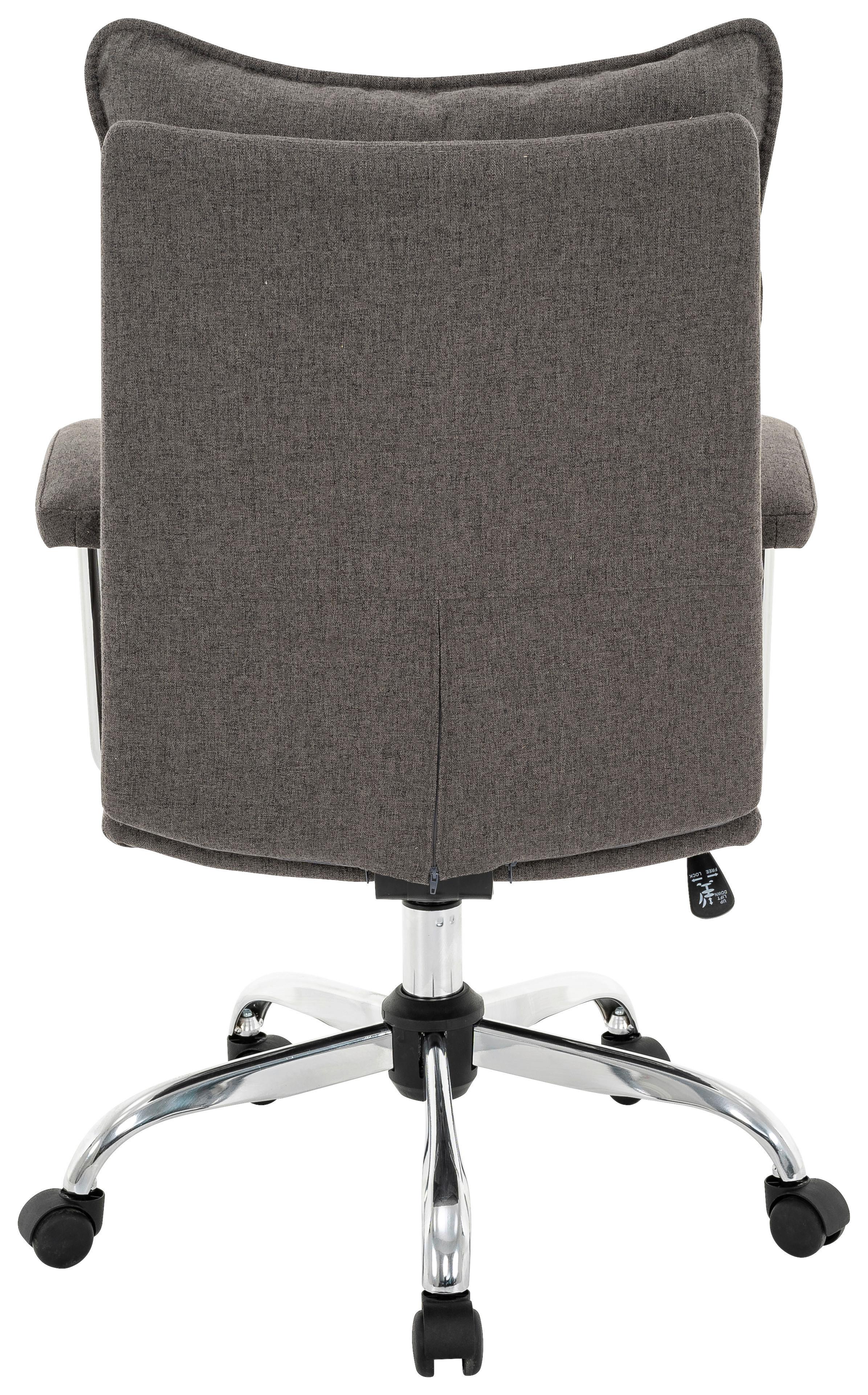 Scaun rotativ WIEN 2 - culoare crom/gri, Modern, metal/textil (61/104/66cm) - Modern Living