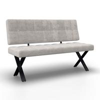 Sitzbank Nova Hellgrau Webstoff Gepolstert - Hellgrau/Schwarz, MODERN, Holz/Textil (140/97/64cm) - Bessagi Home