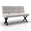 SITTBÄNK NOVA - ljusgrå/svart, Modern, metall/trä (140/97/64cm) - Bessagi Home