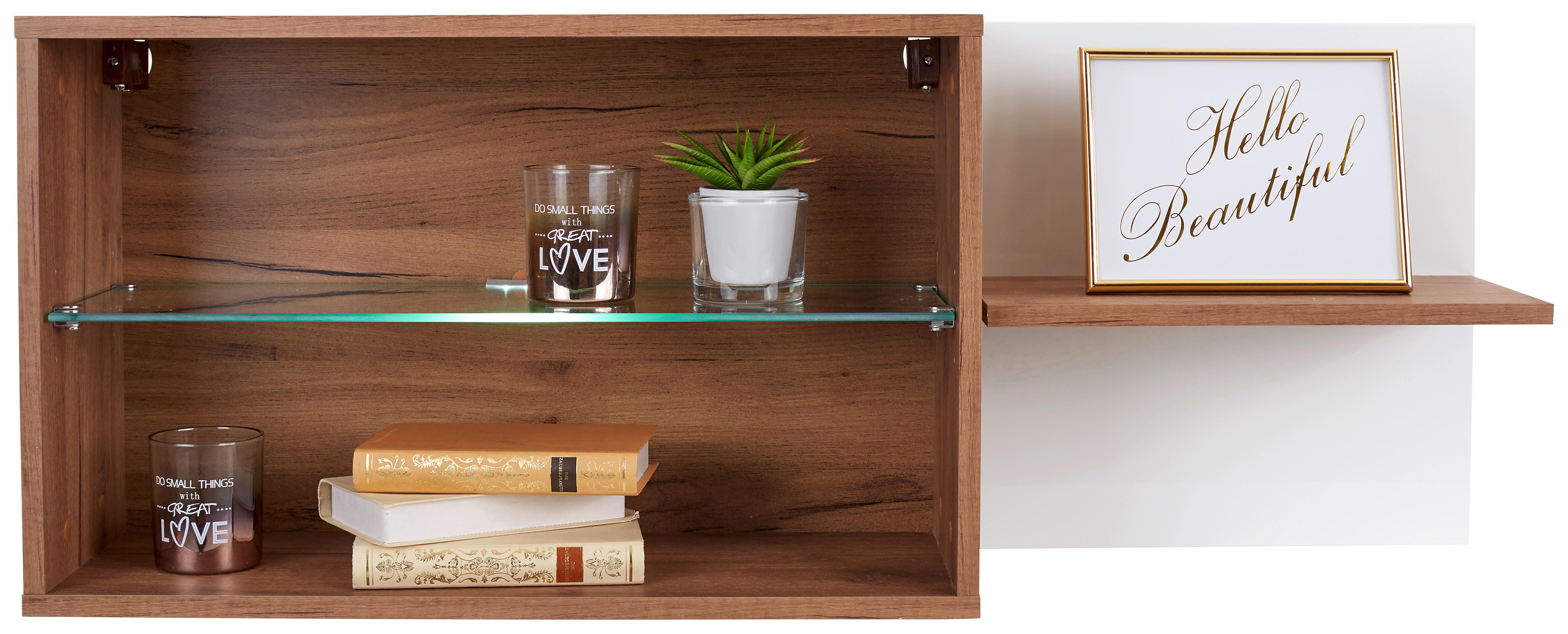 Viseći Element Avensis New - bijela/boje hrasta, Konvencionalno, staklo/drvni materijal (112/43/25cm) - Modern Living