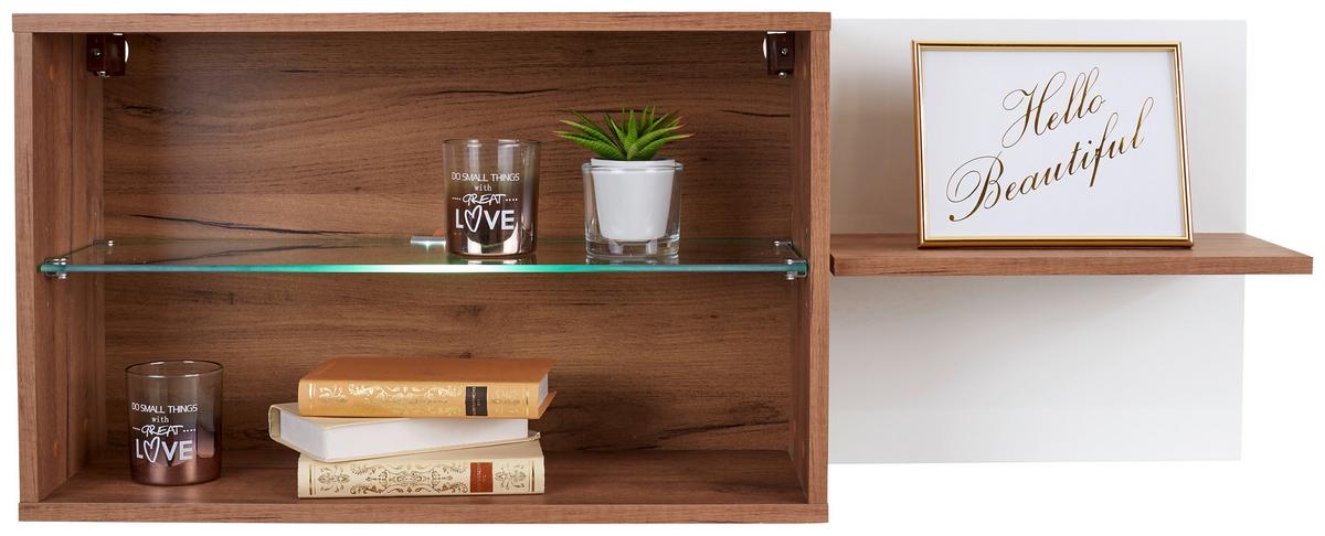 Viseča Omarica Avensis New - barve hrasta/bela, Konvencionalno, steklo/leseni material (112/43/25cm) - Mömax