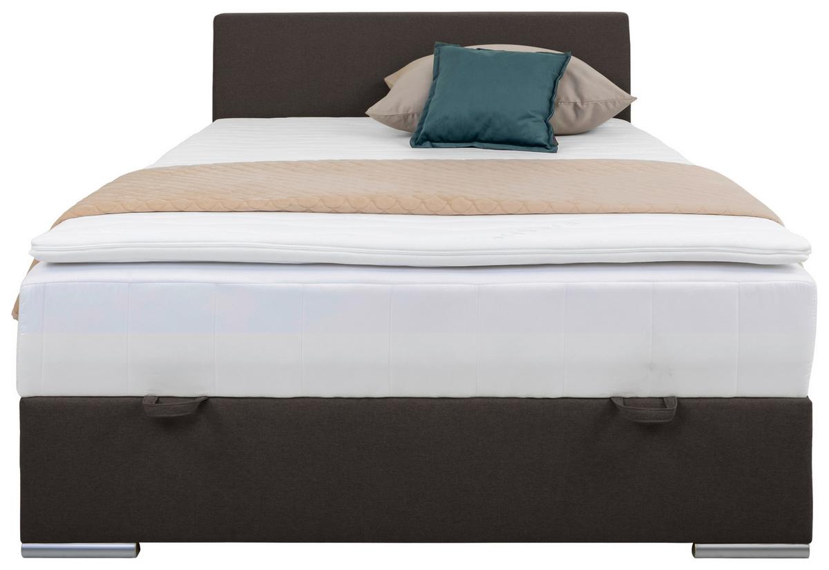 Tapecirani Krevet Cosi - boje kroma/antracit, Konvencionalno, drvo/metal (140/200cm)