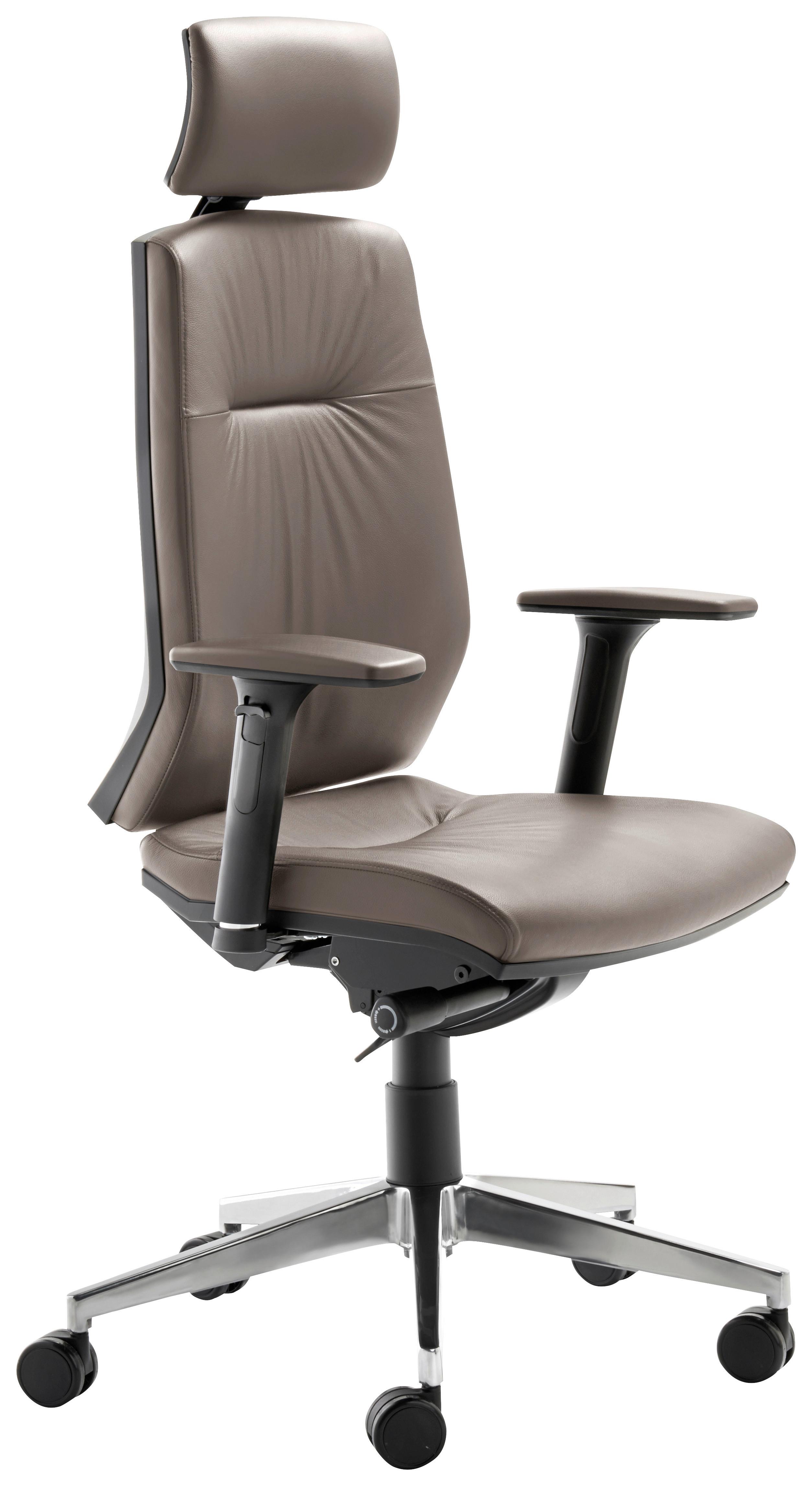 Chefsessel My Contract Line Braun - Chromfarben/Schwarz, MODERN, Leder/Kunststoff (66/123/63cm) - MID.YOU