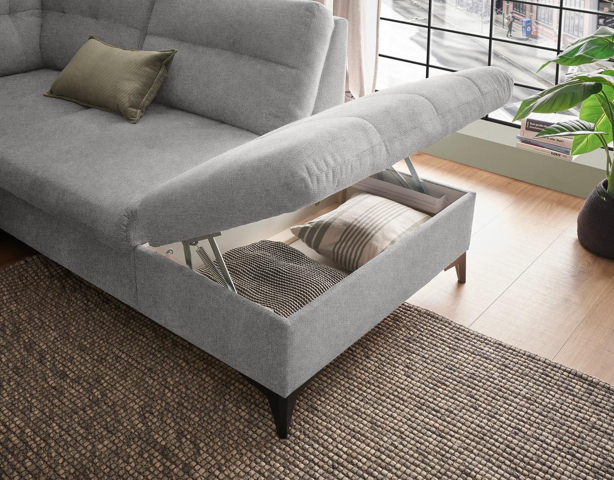 Wohnlandschaft Durban U ca. 170x324x218 cm Grau - Dunkelgrau/Schwarz, KONVENTIONELL, Kunststoff/Textil (170/324/218cm) - MID.YOU