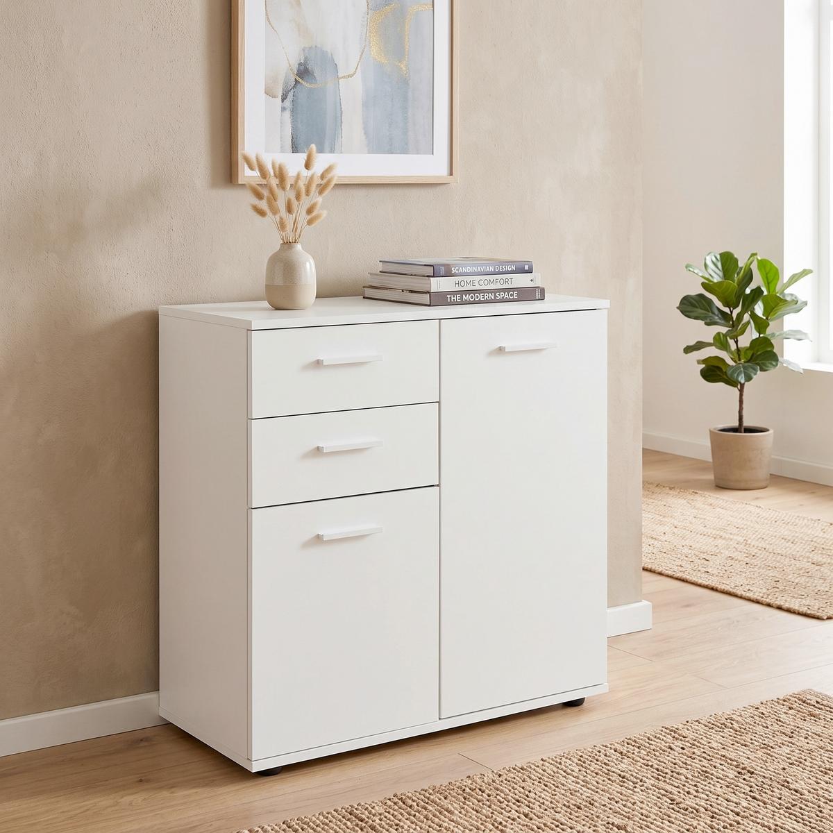 Komoda Svenja - barve aluminija, Konvencionalno, kovina/leseni material (71cm) - MID.YOU