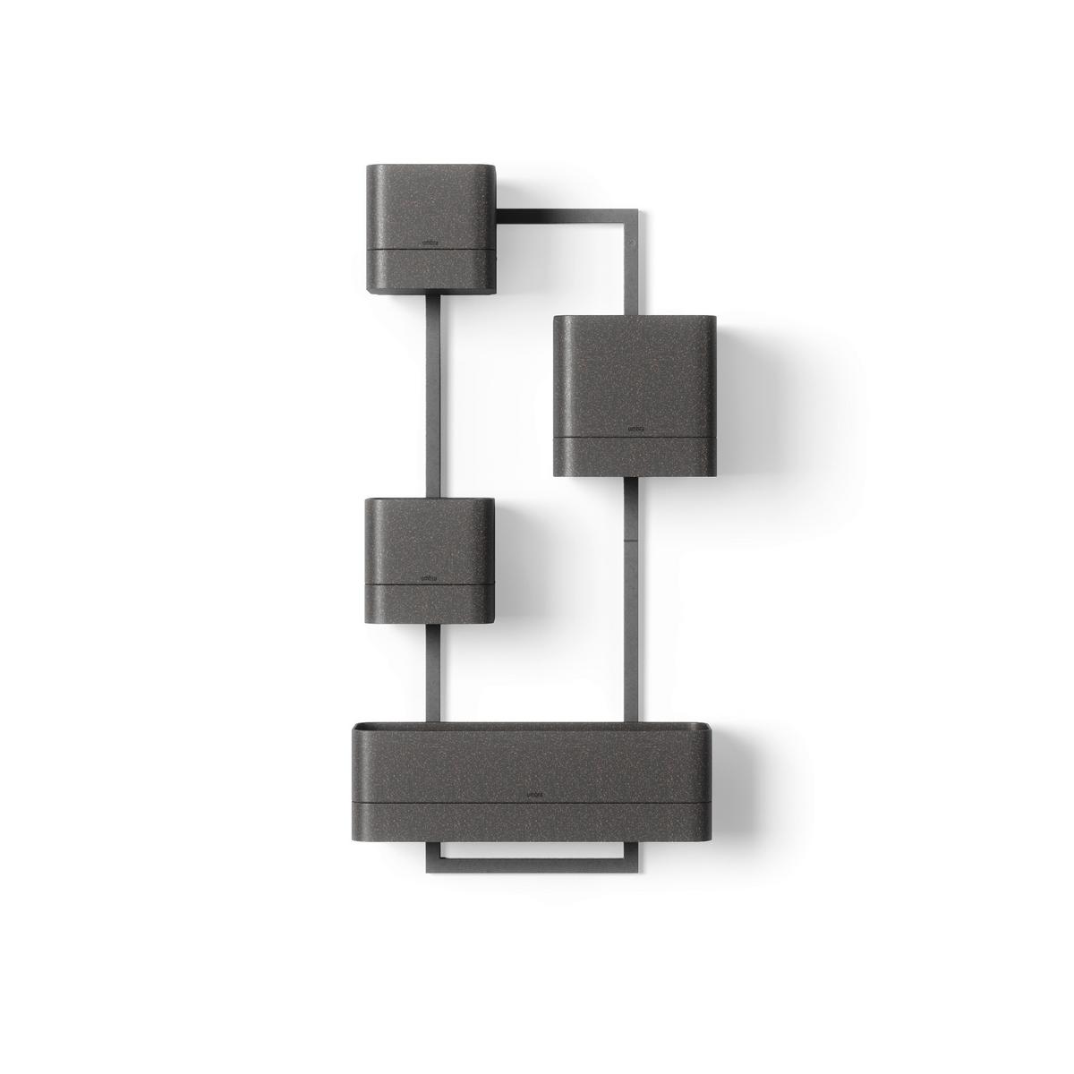 Pflanzentopf Cubiko Schwarz - Schwarz, KONVENTIONELL, Kunststoff/Textil (36/18/72cm) - Umbra