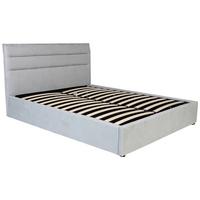 Polsterbett Sienna Hellgrau ca. 160x200cm - Hellgrau/Schwarz, LIFESTYLE, Holz/Kunststoff (160/200cm) - Based