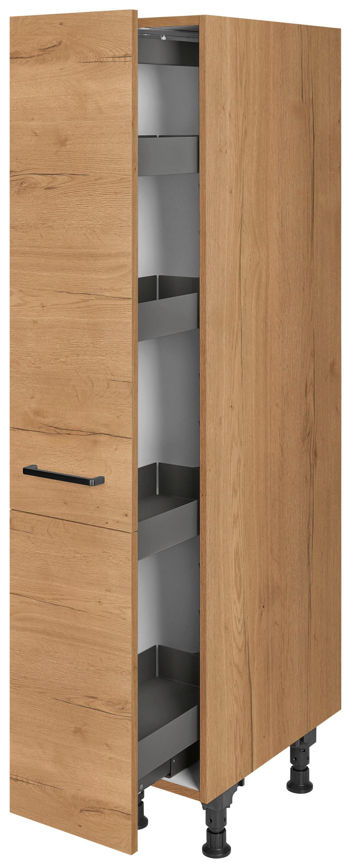 Apothekerschrank Structura Eiche - Eichefarben/Schwarz, MODERN, Holzwerkstoff/Metall (30/168/58cm) - Nobilia