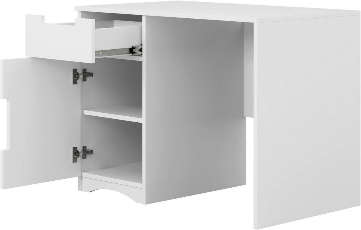 Mladinska Pisalna Miza Classic, Bela, 100x60cm - bela, Moderno, leseni material (100/60/75,5cm) - MID.YOU