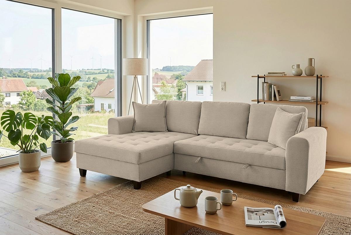 Coltar MORITZ - gri-maro, Trend, textil (155/265cm) - Modern Living