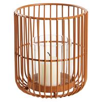 Suport de lumânare antivânt CINDY I -PAZ- - maro, Basics, sticlă/metal (12/14cm) - Modern Living