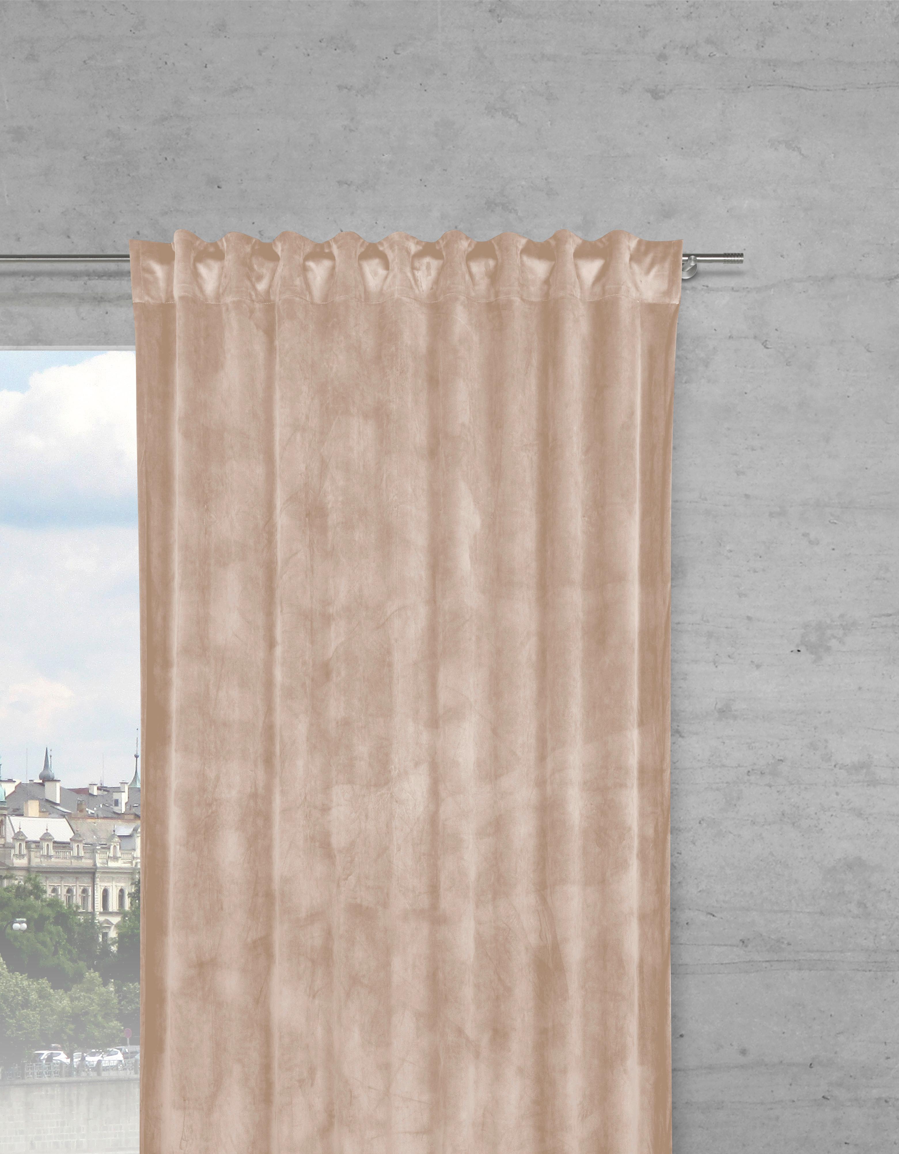 Končana Zavesa Viola - bež, Konvencionalno, tekstil (140/245cm) - Premium Living