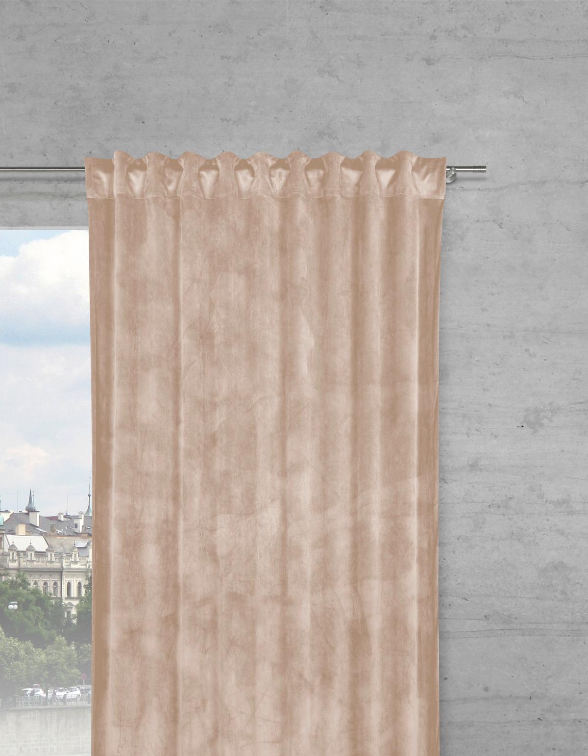 Fertigvorhang Viola Beige ca. 140x245cm - Beige, KONVENTIONELL, Textil (140/245cm) - Premium Living