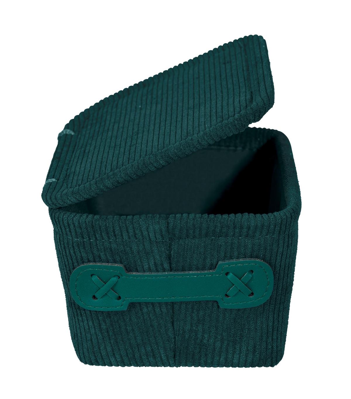 KOSZYCZEK DO PRZECHOWYWANIA ANELA - ciemnozielony, Basics, tkanina (19/10/14cm) - Wenko