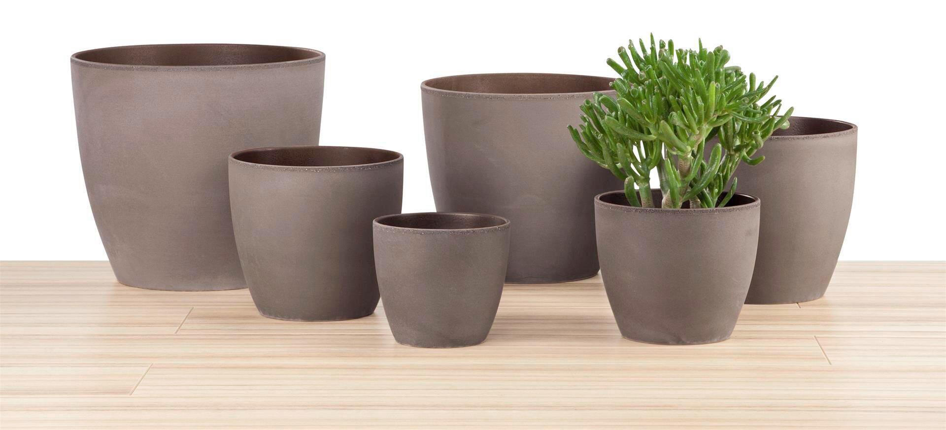 Kaspó Earth - barna, kerámia (14/14/12cm)