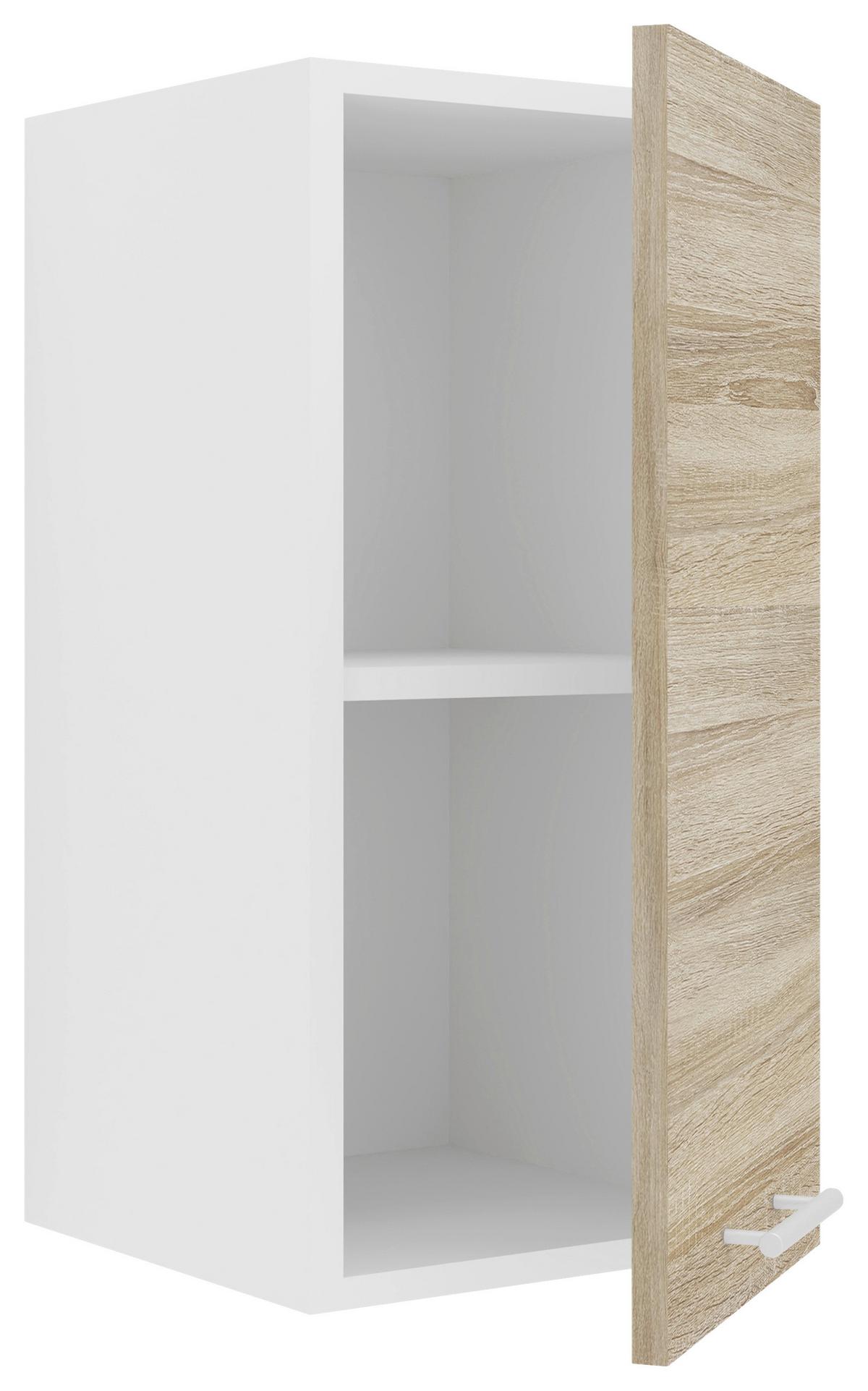Kuhinjska Zgornja Omarica Esilo, Hrast, Bela - bela/barve aluminija, Konvencionalno, kovina/leseni material (30/60/31cm) - MID.YOU