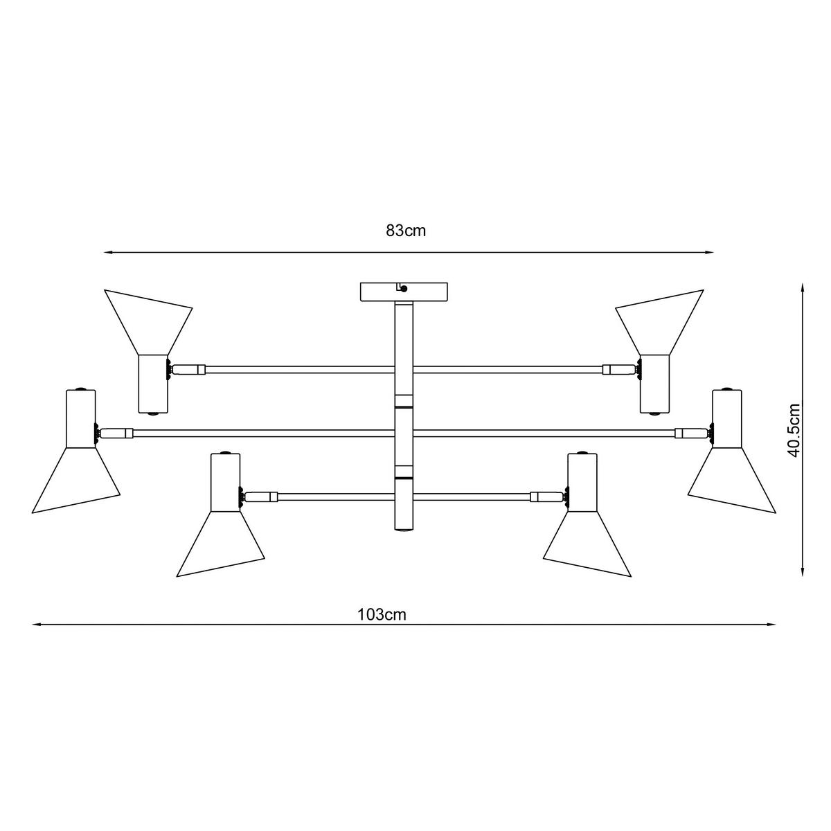 LAMPA SUFITOWA DOMINIKA - czarny, Design, metal (103/83/40.5cm) - Collett's Monde