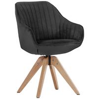 KRZESŁO Z PODŁOKIETNIKAMI CHILL    -HOM IN- - antracytowy/kolor naturalny, Lifestyle, tkanina/drewno (60/83/65cm) - Hom`in