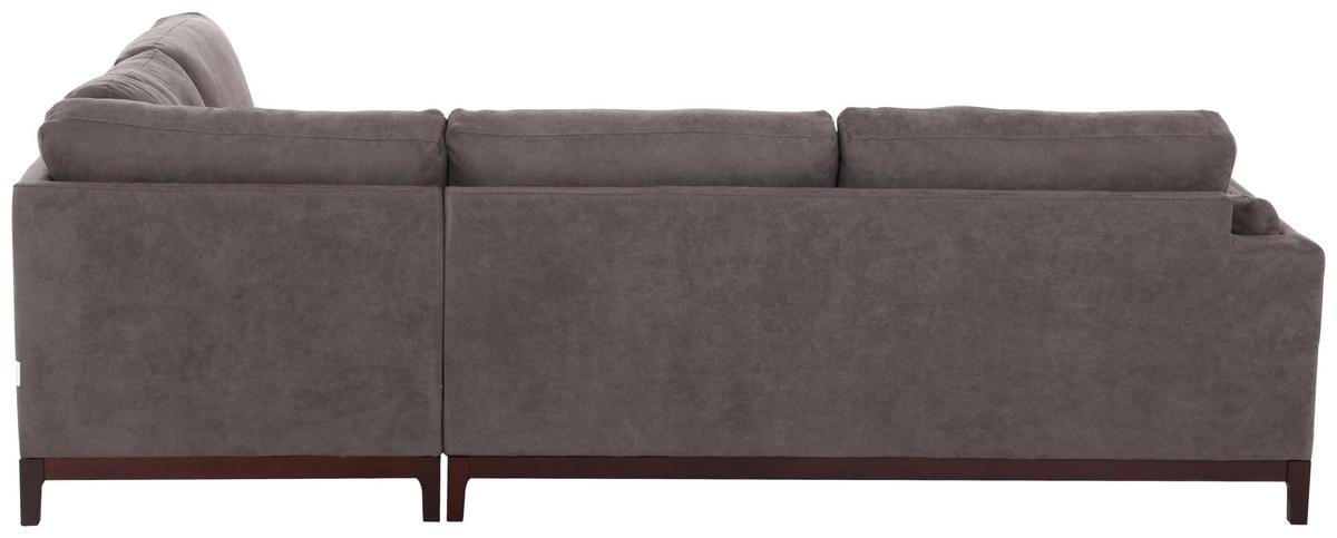 NAROŻNIK BRISTOL - szary/brązowy, Basics, tkanina/drewno (278/210cm) - MID.YOU