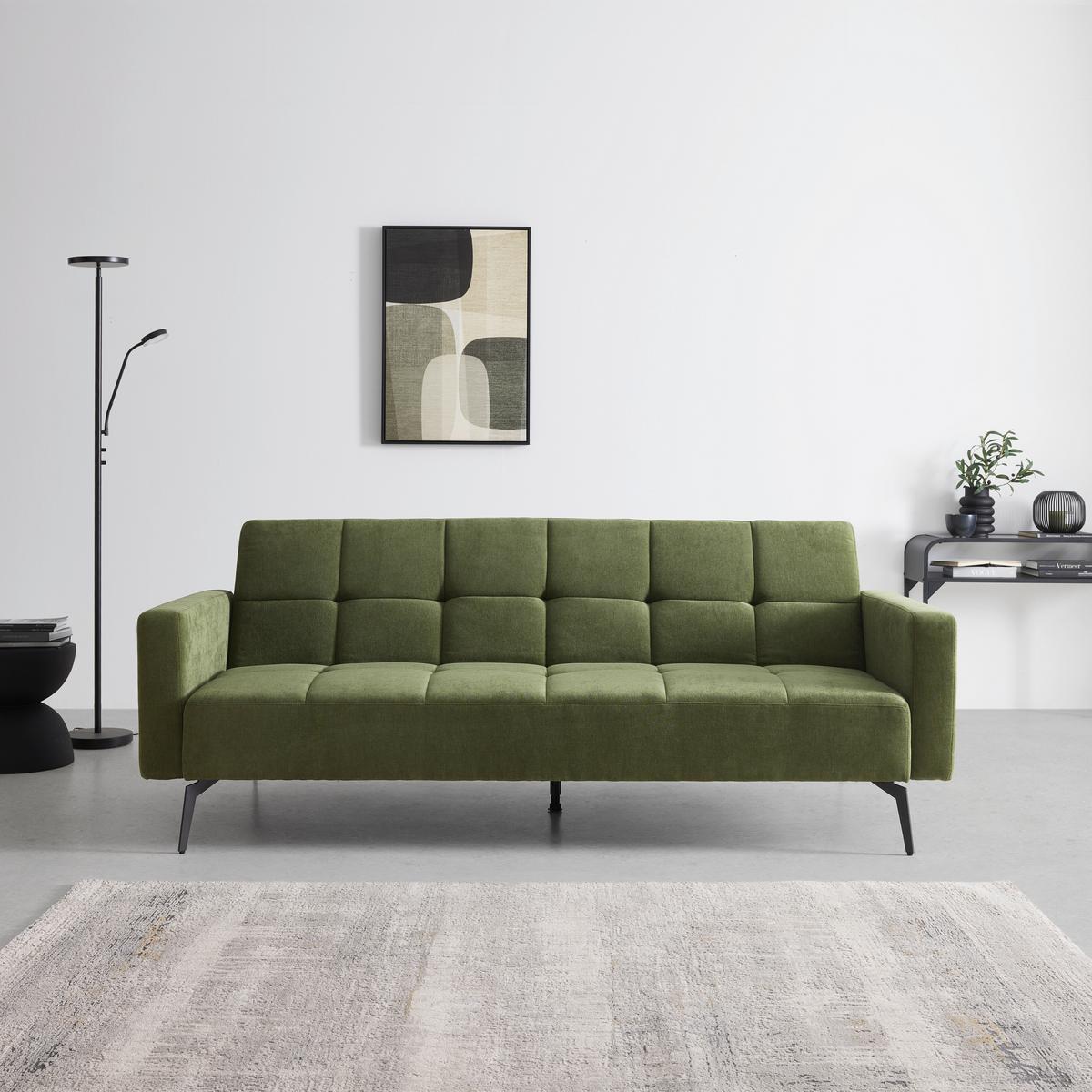 Schlafsofa Lando Grün - Schwarz/Grün, Modern, Holz/Kunststoff (224/87/100cm) - Mömax