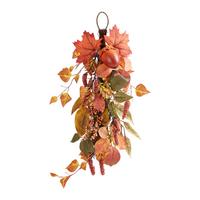 Kunstpflanze Autumn Orange/Braun/Grün - Gelb/Creme, Modern, Naturmaterialien/Papier (30/70/8cm) - Modern Living