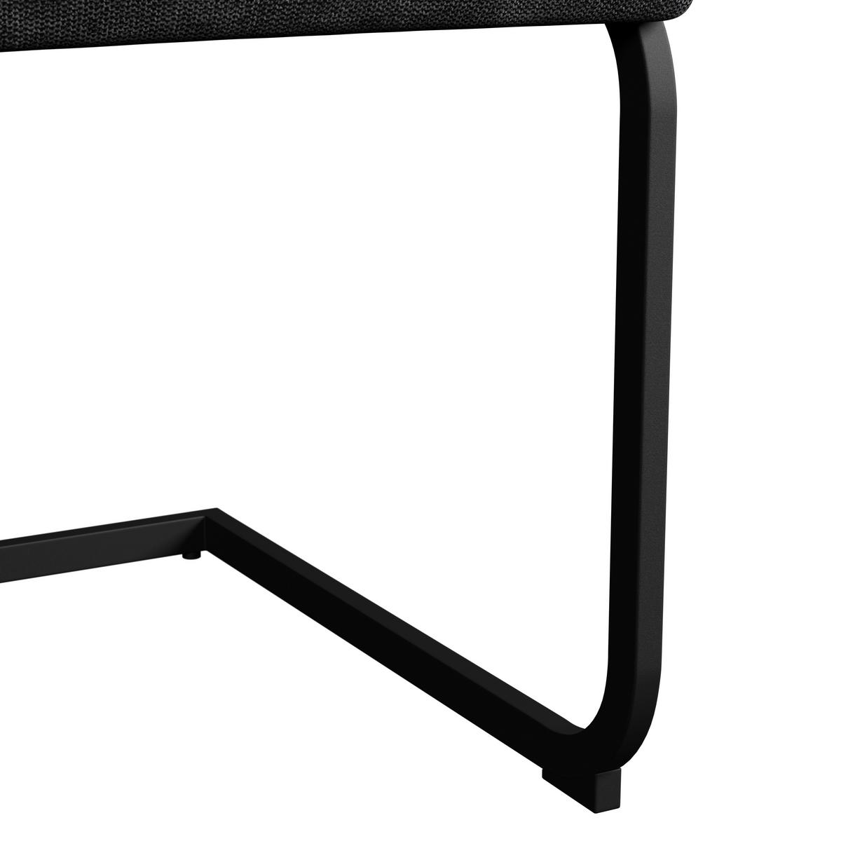 Schwingstuhl Colien Dunkelgrau Webstoff Gepolstert - Dunkelgrau/Schwarz, MODERN, Holz/Textil (46/94/62cm) - Bessagi Home