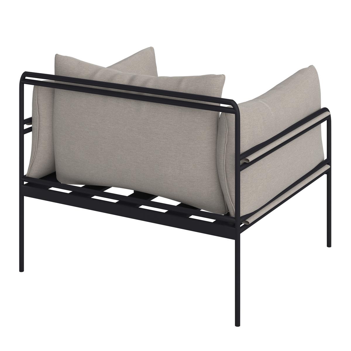 Outdoorlounge Anny Beige Metall/Outdoorstoff/Glas - Dunkelgrau/Beige, MODERN, Glas/Textil (218/170/72cm) - Bessagi Garden