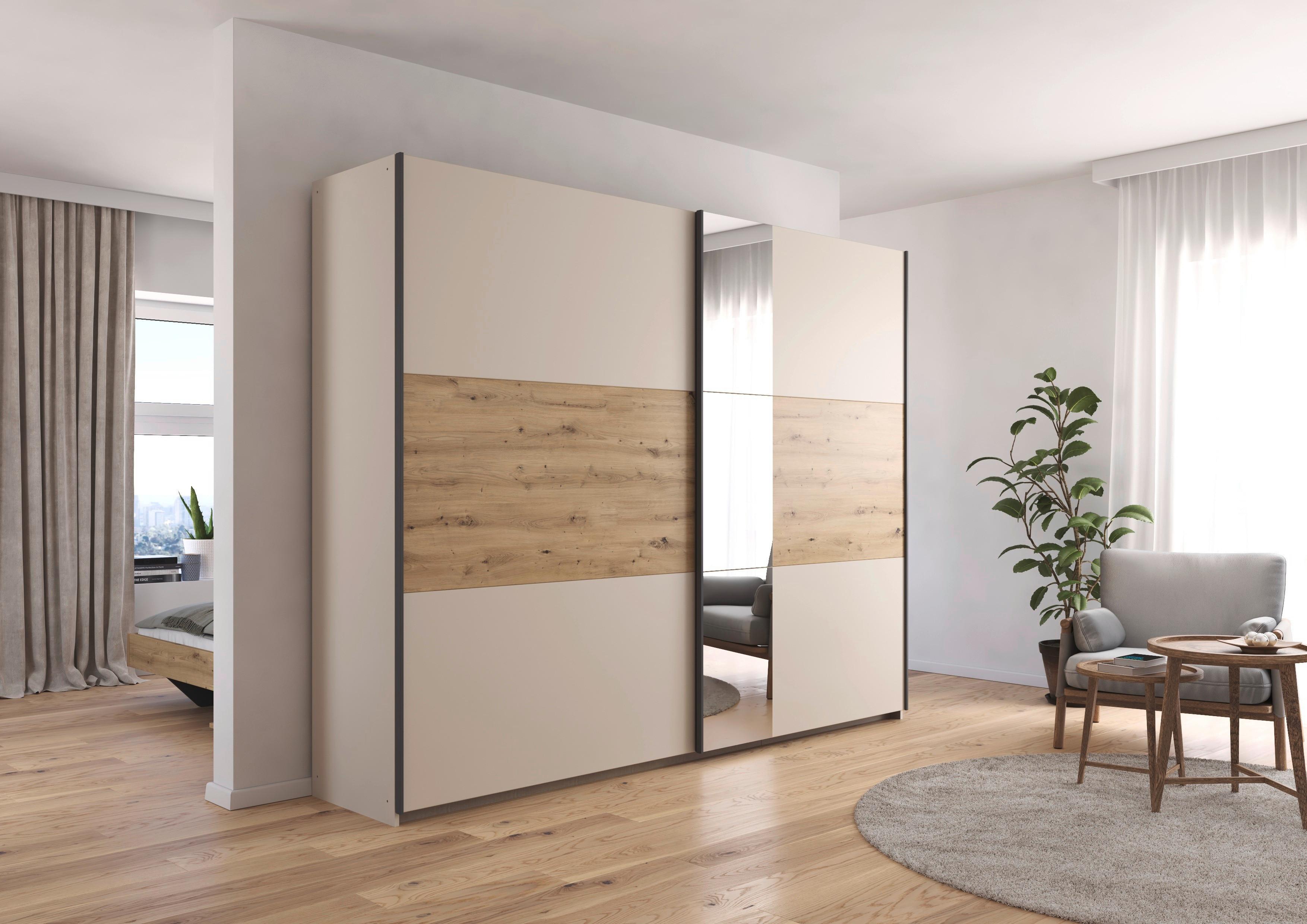 Tolóajtós Szekrény Ellmau - Pezsgő/Artisan tölgy, Konventionell, faalapú anyag/fém (261/210/59cm) - Premium Living