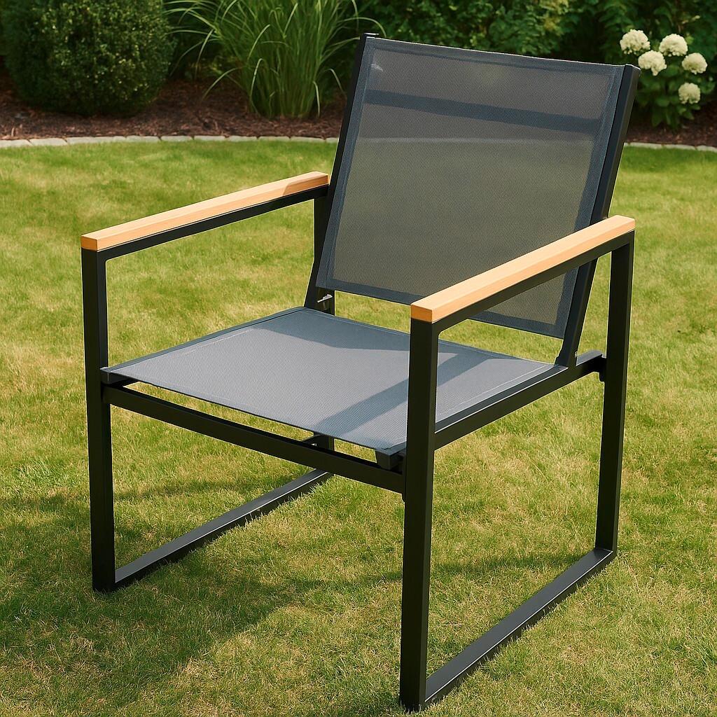 Gartenstuhl-Set Volasi 4er-Set ca. 54x83 cm Anthrazit - Honigeiche/Anthrazit, MODERN, Holzwerkstoff/Kunststoff (54/83/65cm) - MID.YOU