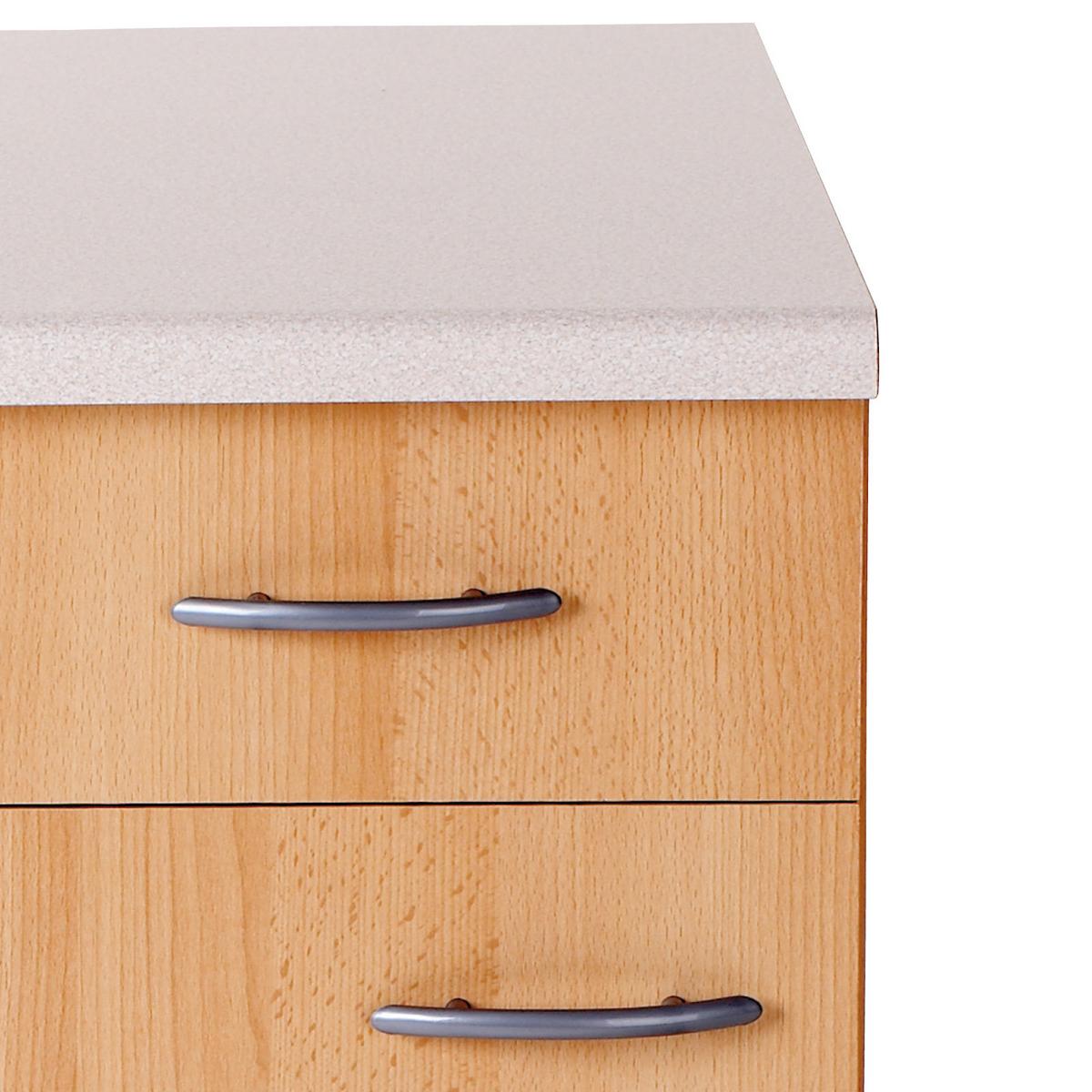 Küchenunterschrank "Nano" , Buche - Edelstahlfarben/Beige, MODERN, Holzwerkstoff/Kunststoff (30/85/57cm) - FlexWell