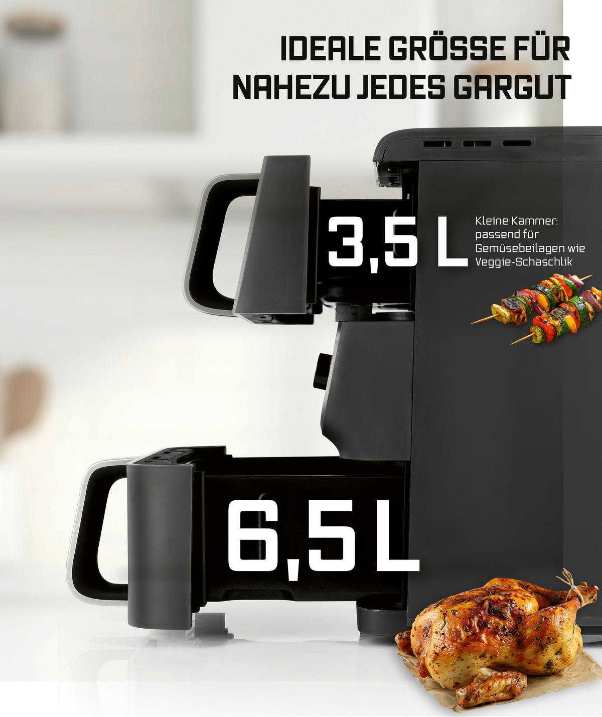 Heißluftfritteuse Gourmetmaxx Schwarz - Anthrazit, MODERN, Kunststoff/Metall (43/28,4/40cm)