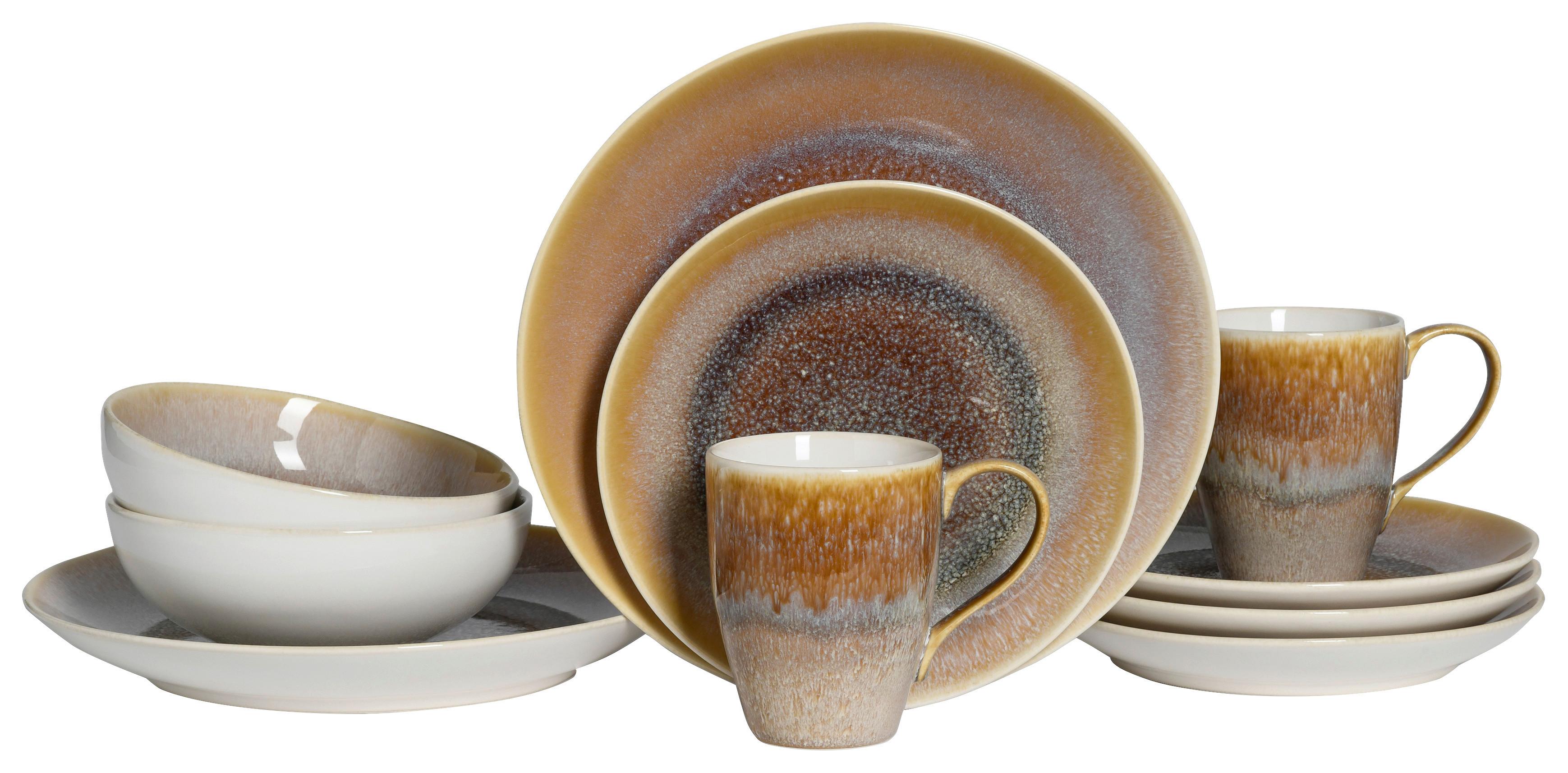 Kombinirani Servis Caldera Sand, 8-Delni - bela/peščene barve, Basics, keramika - Creatable