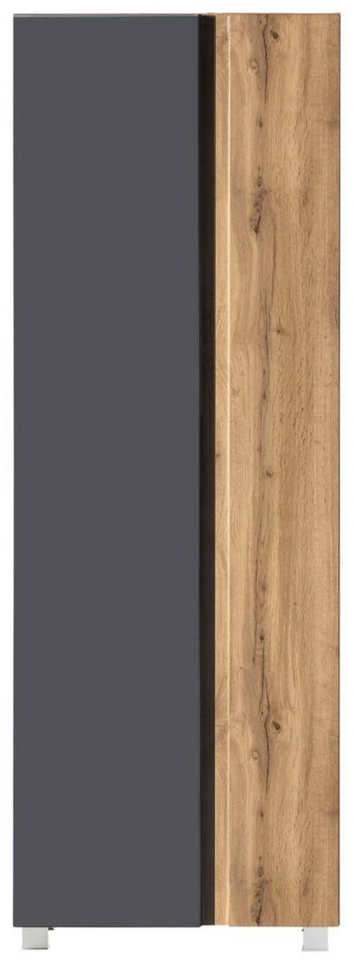 Hochschrank Varese ca. 65x180 cm Grau/Eiche - Eiche Wotan/Grau, MODERN, Holzwerkstoff (65/180/35cm) - Held