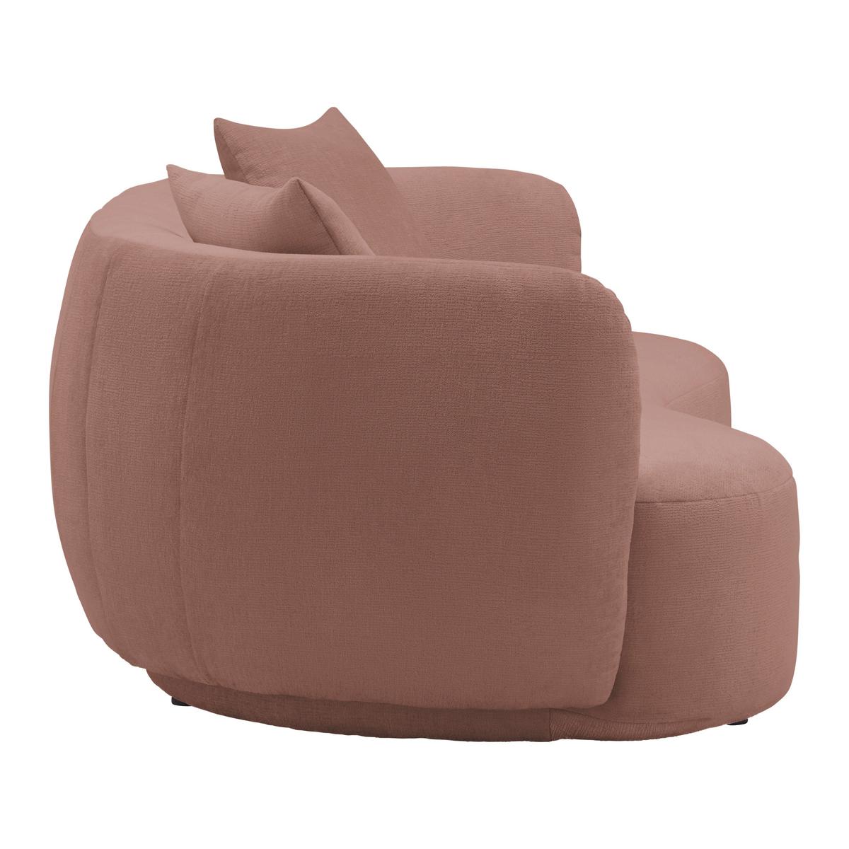 Bigsofa Leonas Rosa - Schwarz/Rosa, MODERN, Kunststoff/Textil (235/72/110cm) - Premium Living