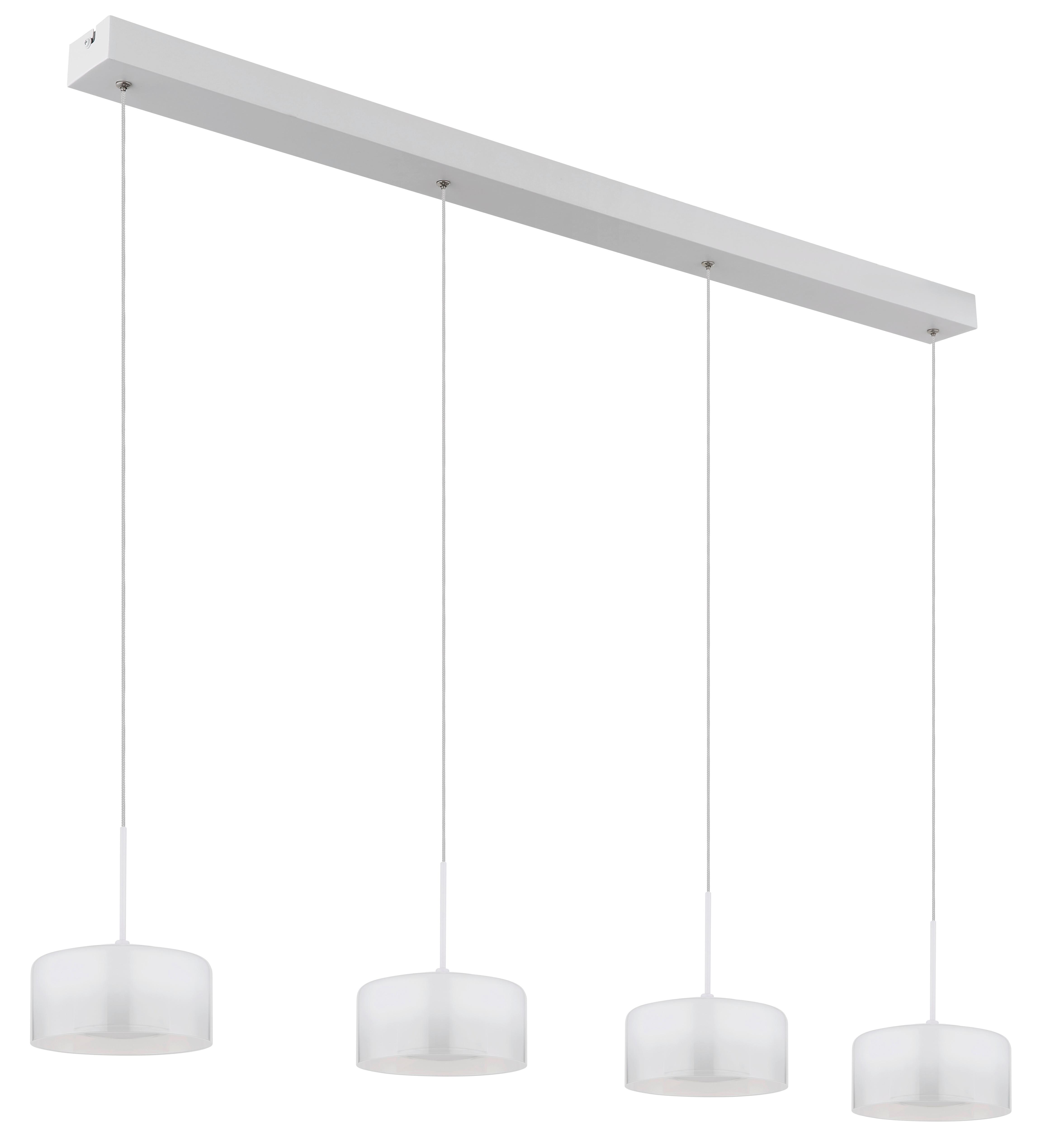 LED-HÄNGELEUCHTE 16024-4W  BELINDA - Klar/Weiss, Konventionell, Glas/Kunststoff (105/15/150cm) - Globo