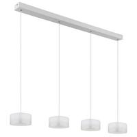 LED-HÄNGELEUCHTE 16024-4W  BELINDA - Klar/Weiss, Konventionell, Glas/Kunststoff (105/15/150cm) - Globo