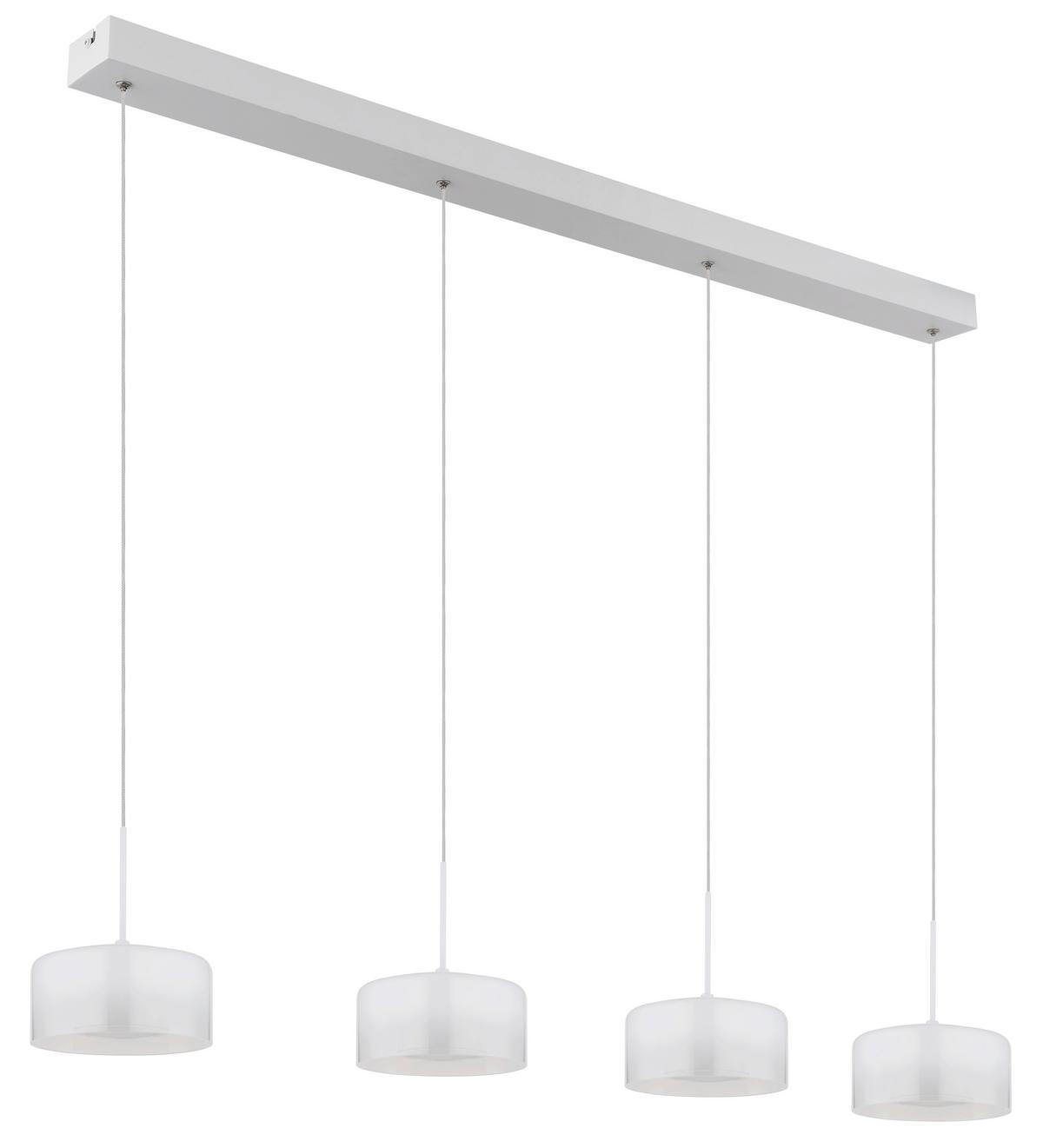 LED-HÄNGELEUCHTE 16024-4W  BELINDA - Klar/Weiss, Konventionell, Glas/Kunststoff (105/15/150cm) - Globo