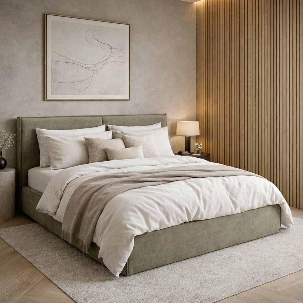 Polsterbett Serena Grün ca. 180x200 cm Stauraum - Schwarz/Grün, MODERN, Holz/Holzwerkstoff (180/200cm) - Bessagi Home