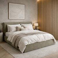 Polsterbett Serena Grün ca. 180x200 cm Stauraum - Schwarz/Grün, MODERN, Holz/Holzwerkstoff (180/200cm) - Bessagi Home